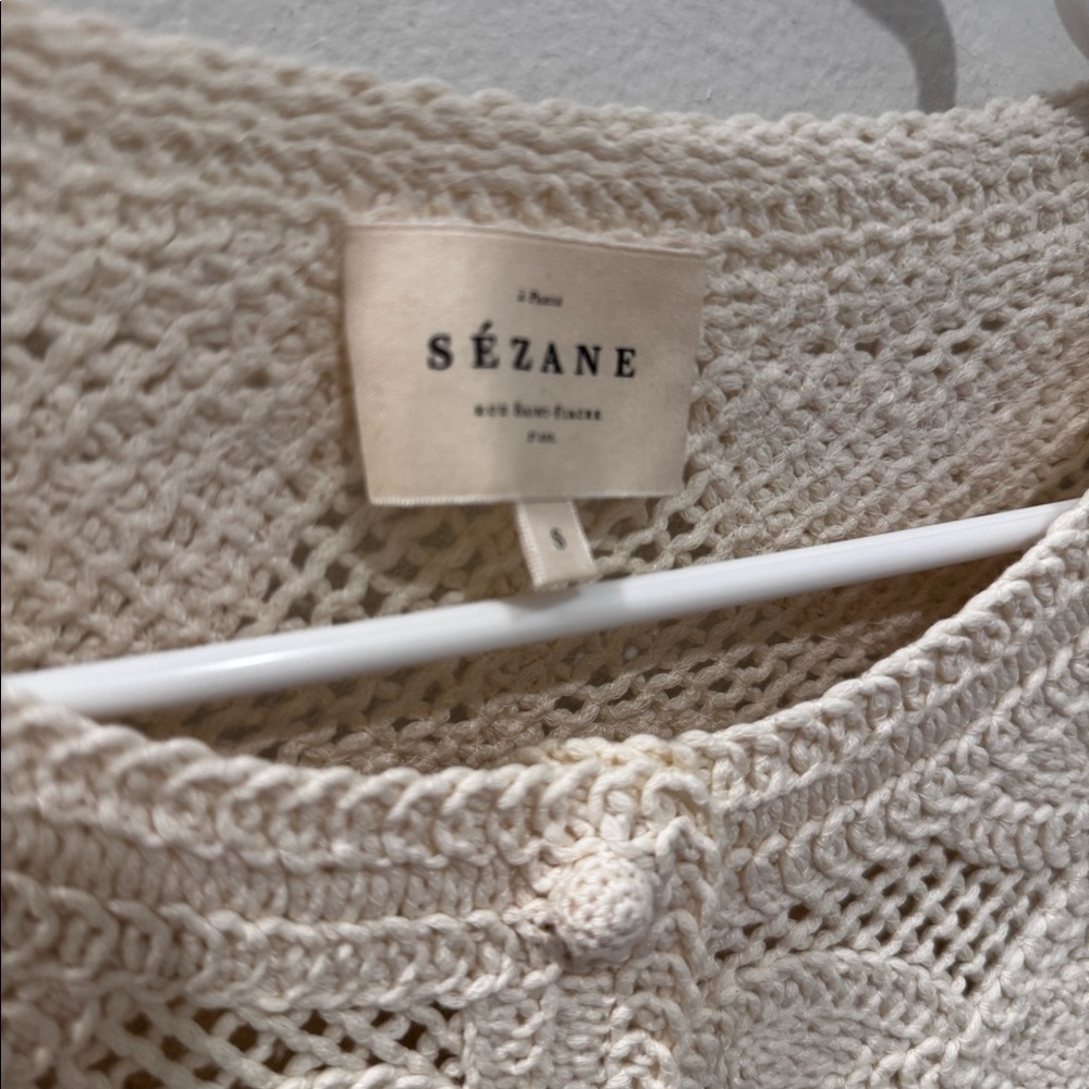 Sezane Nora Floral Crochet Cardigan - Picture 3 of 4